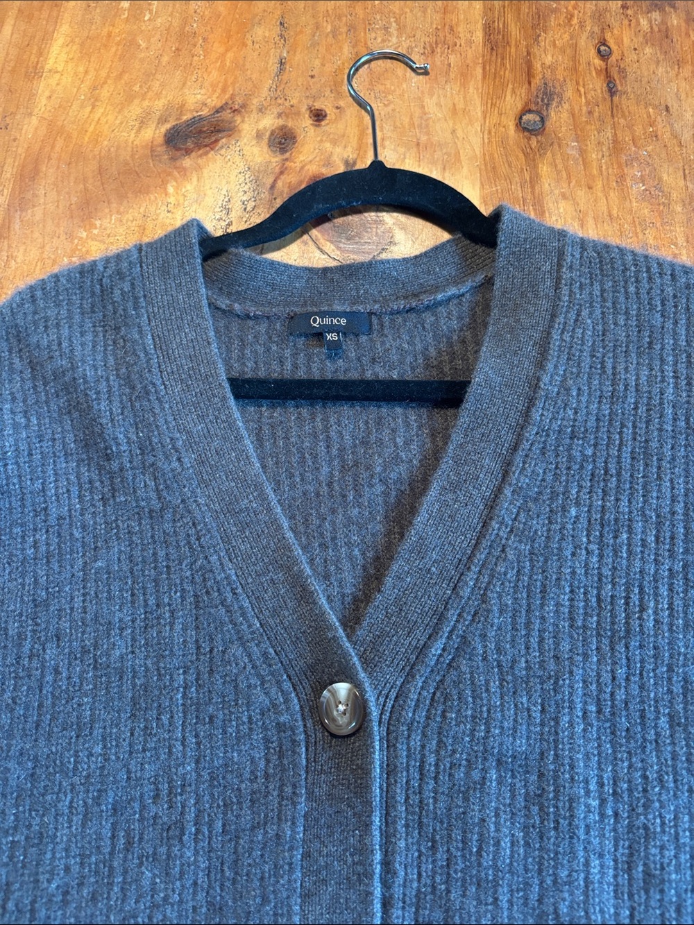 Quince Mongolian Cashmere Oversized Boyfriend Cardigan Sweater Brown XS - Picture 14 of 16